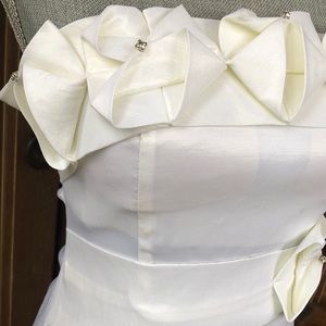 Romeo & Juliet Cream Strapless Dress Rose Rhinestone Holiday Party NWT SIZE S